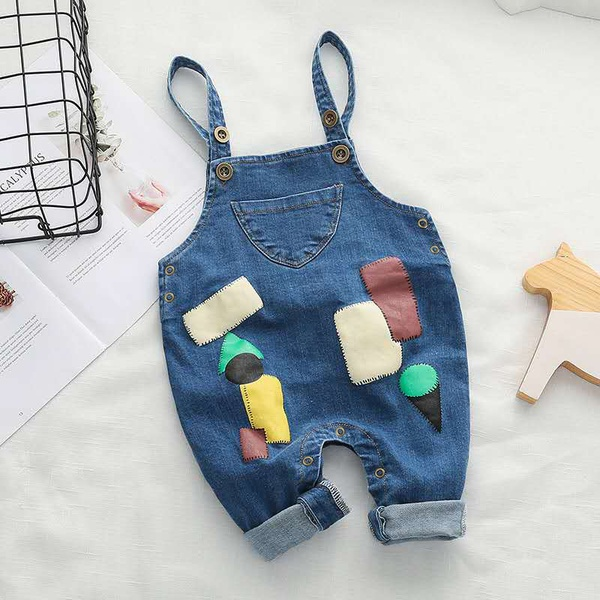 Baby/Toddler Print Denim Overalls Jumpsuit
