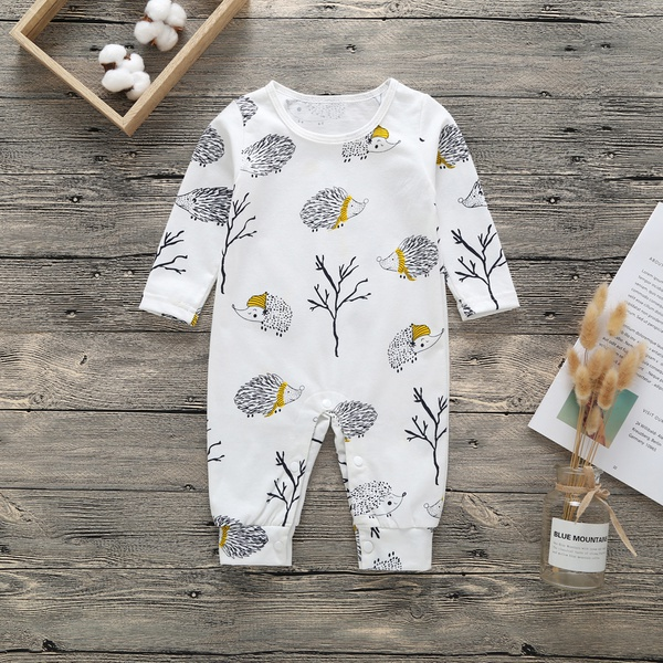 Stylish Hedgehog Print Long-sleeve Jumpsuit for Baby Boy / Girl