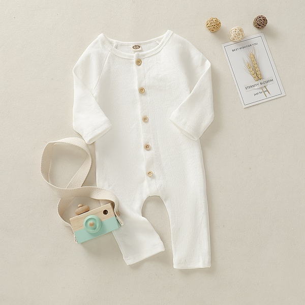 Baby Boy / Girl Solid Cardigan Design Long-sleeve Jumpsuit