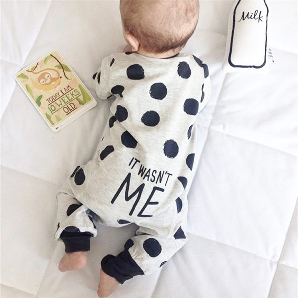 Baby Dotted Letter Print Jumpsuit