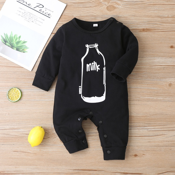 2019 Baby / Toddler Bottle Milk Print Jumpsuit