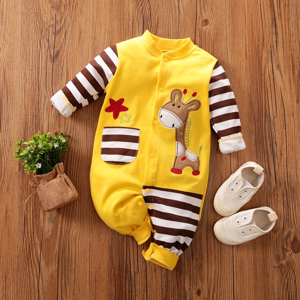 Baby Boy / Girl Giraffe Pocket Design Jumpsuit