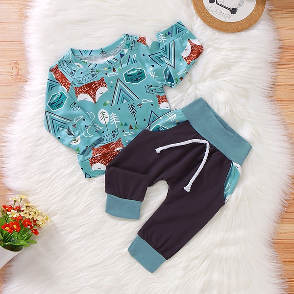 Baby / Toddler Trendy Fox Allover Top and Pants Set