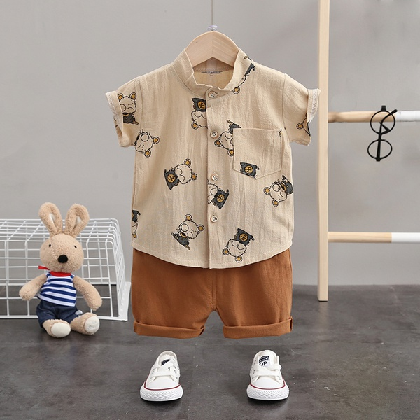 Mouse Print Short-sleeve Tee and Pants Set