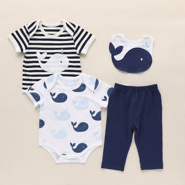 Collocation Selection: Only Baby Whale Print Bodysuit, Pants or Bib