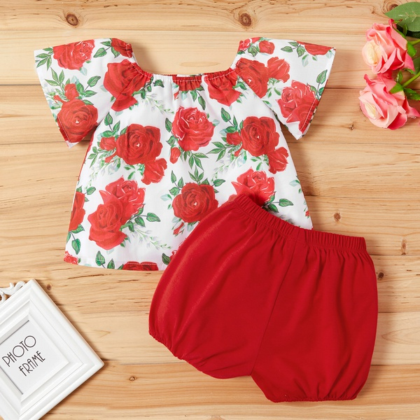 Baby / Toddler Rose Allover Top and Shorts Set