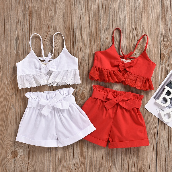 Solid Slip Top and Shorts Set