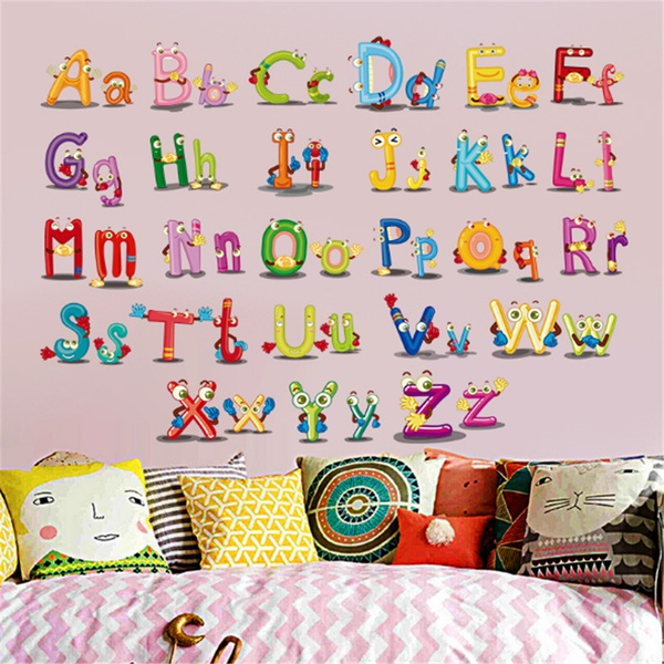 Adorable Animal Design Letter Recognizer Wall Sticker for Early Education