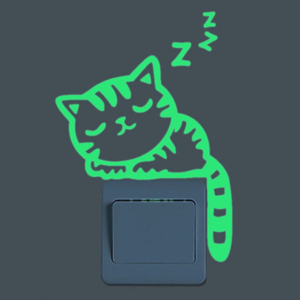 Luminous Sleeping Cat Wall Sticker