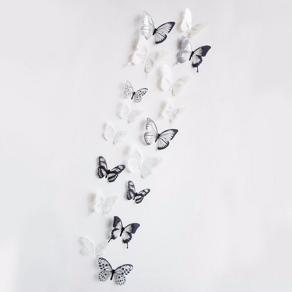 18-piece Pretty 3D Butterfly Wall Stickers