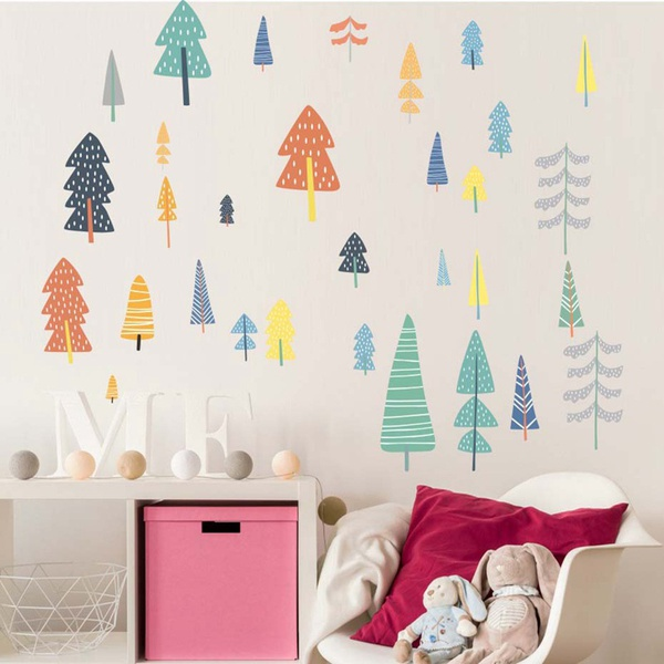 Freehand Sketch Forest Wall Sticker Home Decoration
