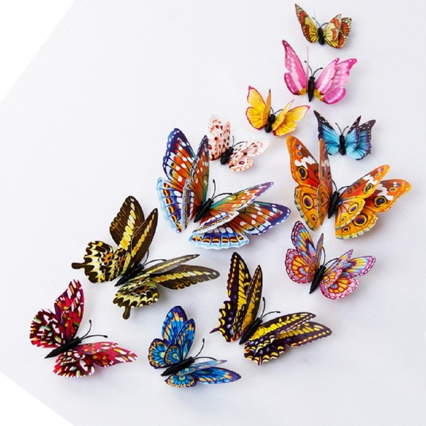 12-piece Luminous 3D Butterfly Pattern Wall Sticker