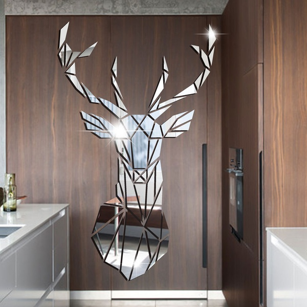 Elk Pattern Design Mirror Decor Wall Decor