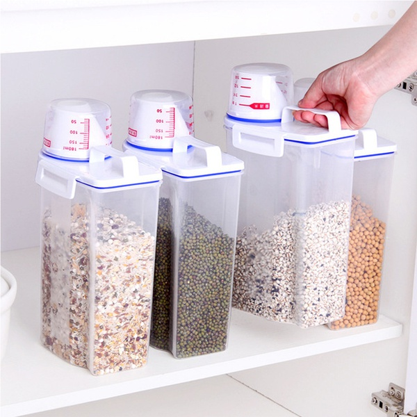 Practical Transparent Plastic Sealed Cans and Scale Storage Tank Set for Food