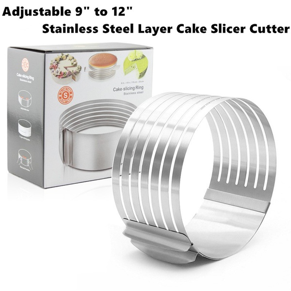 Adjustable 6" to 8" Stainless Steel Layer Cake Slicer Cutter Mousse Mould Slicing Cake