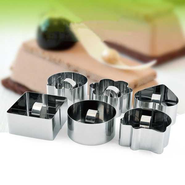 Stainless Steel Rings Mousse Cake Mold with Pusher 3.15in Diameter