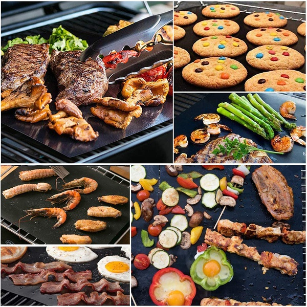 BBQ Grill Mat Set of 6 - Non-Stick, Heavy Duty, Reusable, and Easy to Clean