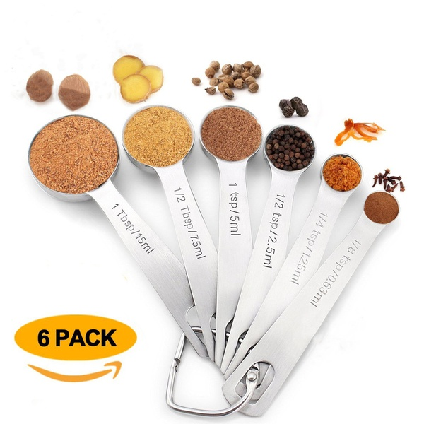 430 Stainless steel tea Measuring Spoons Dessert coffee 6-pcs Kitchen accessories Bar tools