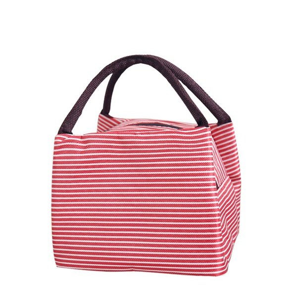 Striped Insulated Lunch Bag
