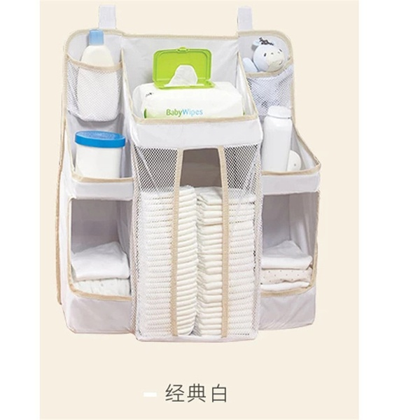 Nursery and Diaper Organizer for Hanging Baby Essentials on Crib Changing Table Wall and Closet