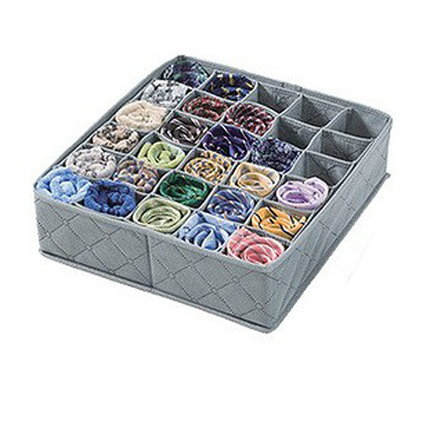 Collapsible Cloth Storage Box in Grey