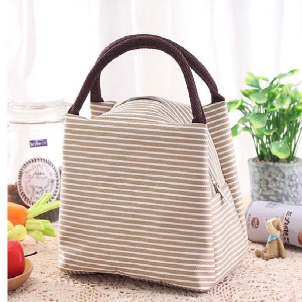 Temperature Keeping Striped Lunch Bag