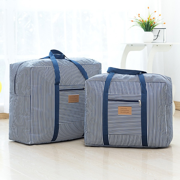 Traveling Navy Stripe Printed Oxford Fabric Storage Bag