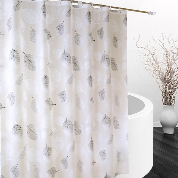 Leaves Print Waterproof Shower Curtain