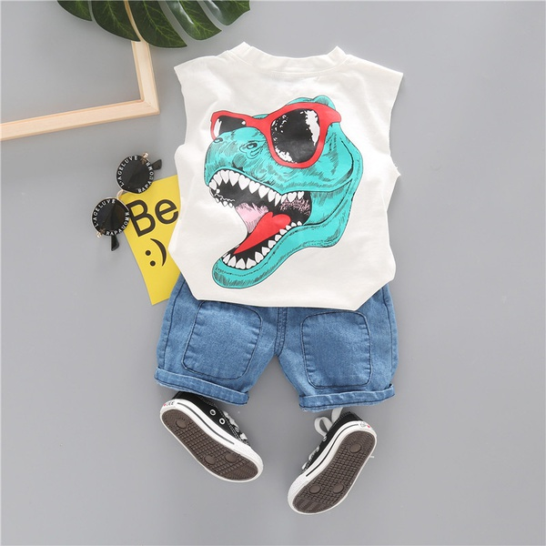 2-piece Baby / Toddler Boy Stylish Crocodile Print Top and Shorts Set