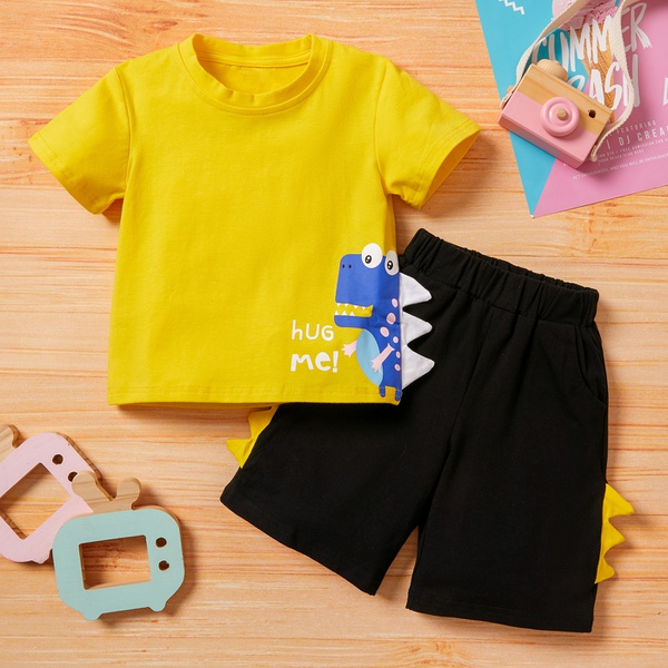 2-piece Baby / Toddler Boy Dinosaur Print Top and Shorts Set