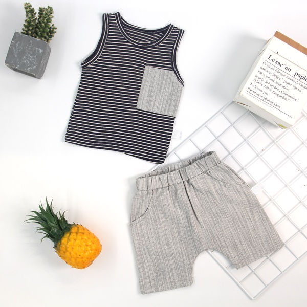 2-piece Baby / Toddler Boy Striped Tank and Shorts Set