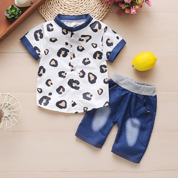 2-piece Baby / Toddler Boy Stylish Leopard Print Top and Shorts Sets