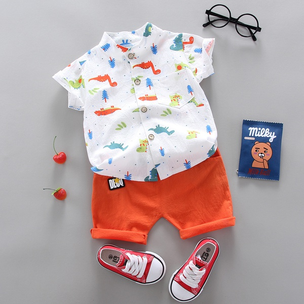 2-piece Baby / Toddler Boy Adorable Animal Print Shirt and Shorts Sets