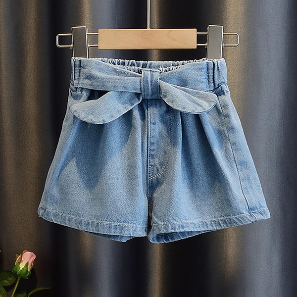 Baby Girl Solid Denim Shorts