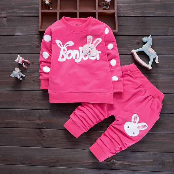 Toddler Snappy Rabbit Decor Sweatshirt and Pants Set