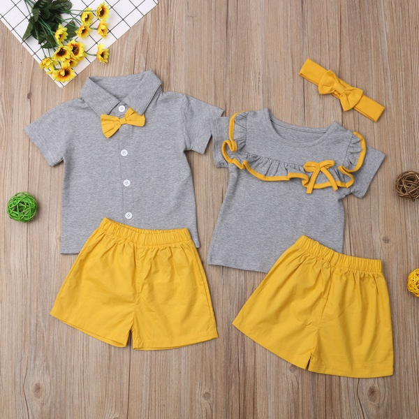2-piece Baby / Toddler Casual Solid Top and Shorts Set