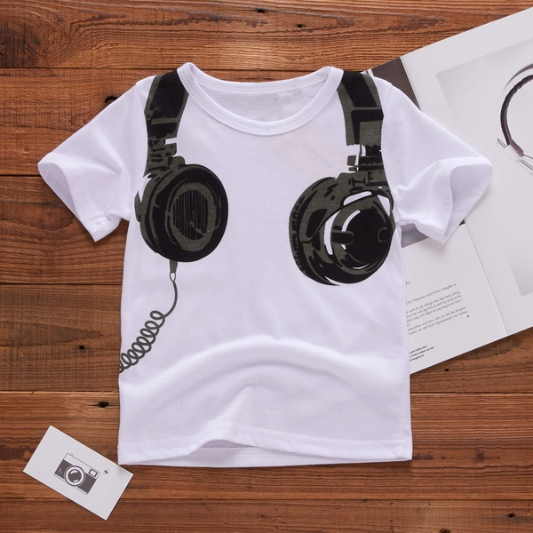 Cool Headset Print Baby Boy's T-shirt