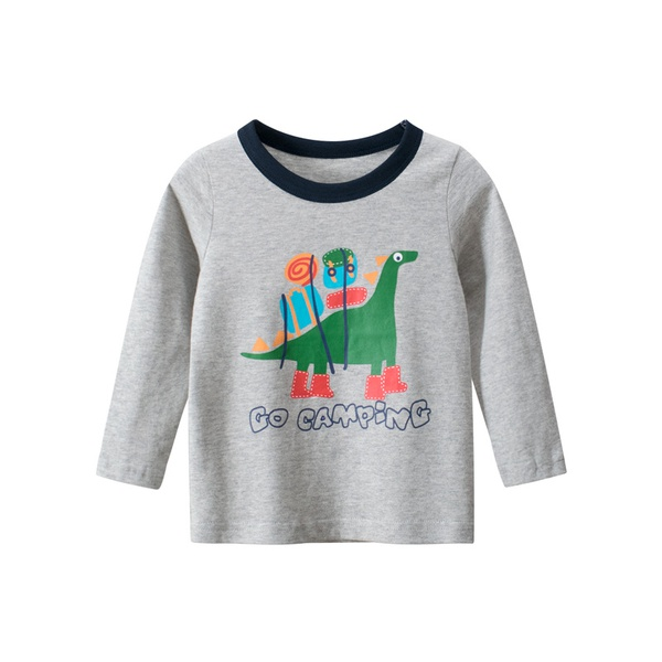 Baby / Toddler Boy Dinosaur Letter Print Striped Long-sleeve Tee