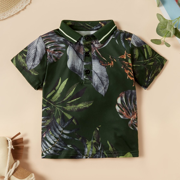 Baby / Toddler Boy Stylish Leaf Print Shirt