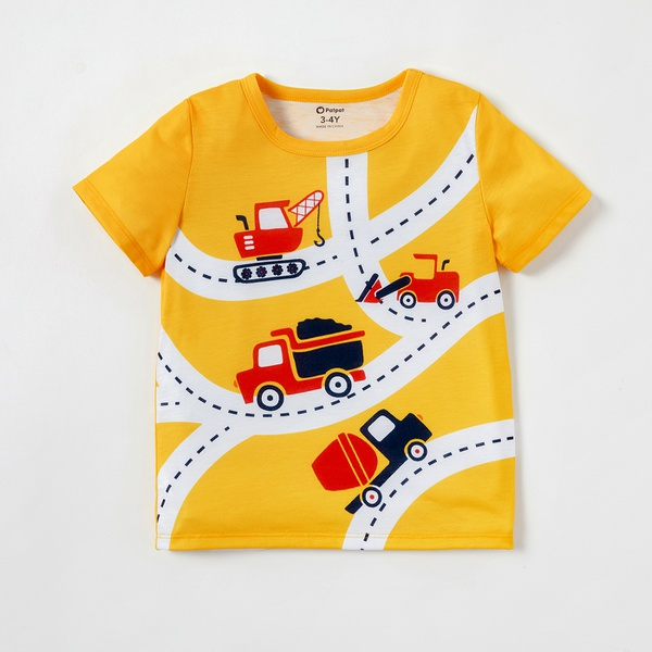 Toddler Boy Cartoon Car Print Tee