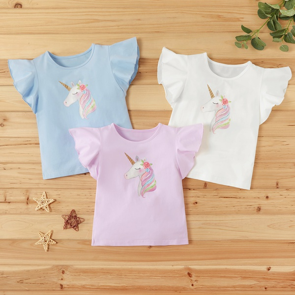 Baby / Toddler Girl Pretty Unicorn Print Tee