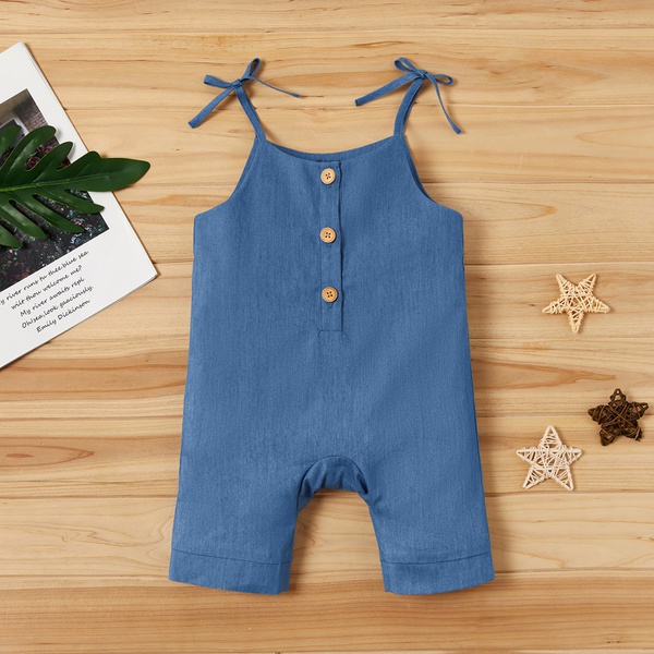 Baby Fashionable Denim Strappy Bodysuits