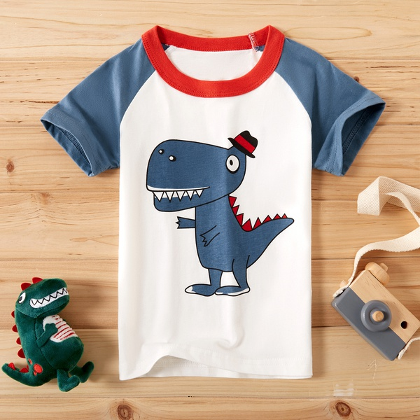 Baby / Toddler Boy Adorable Dinosaur Print Colorblock Tee