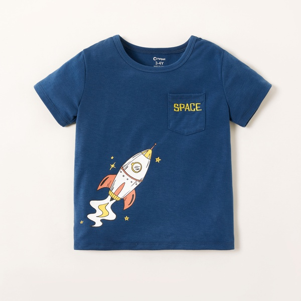 Toddler Boy Space Rocket Print Tee