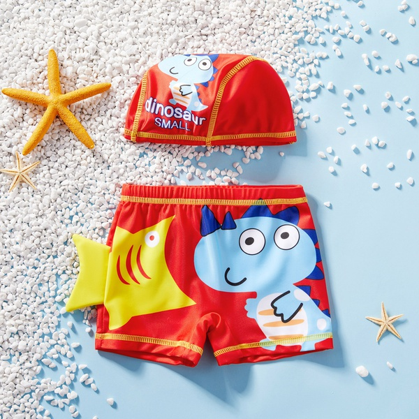 2-piece Baby / Toddler Boy Adorable Dino Print Shorts and Hat Set