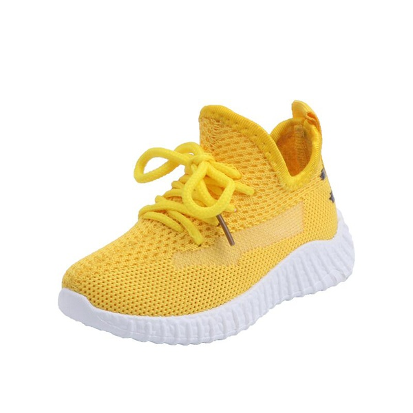 Toddler Breathable Net Surface Lace-up Solid Sneakers