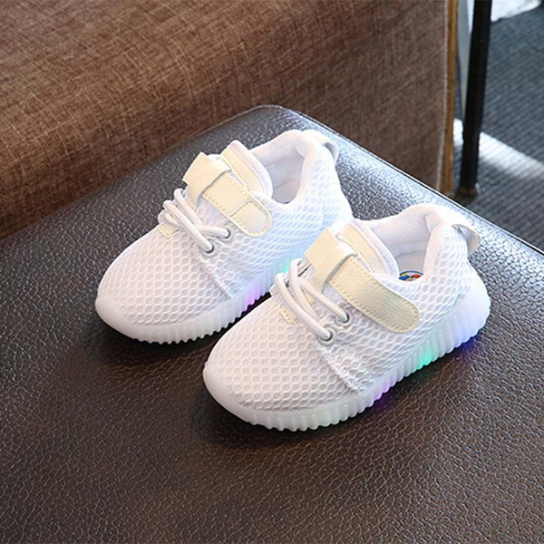Stylish Velcro Net Surfaces LED Casual Shoes for Toddler / Kid