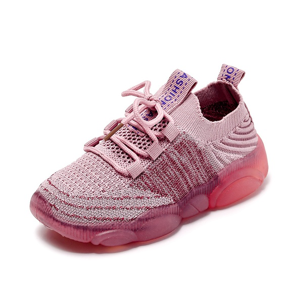 Toddler / Kid Breathable Knitted Lace-up Sneakers