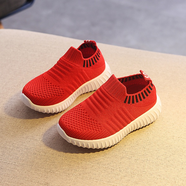 Toddler / Kid Breathable Knitted Solid Sneakers
