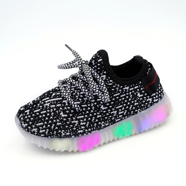Toddler / Kids Breathable Camouflage Net Surface Lace-up LED Sneakers